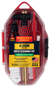Shooter's Choice 6.5mm Rifle Cleaning Kit comes in a convenient storage case